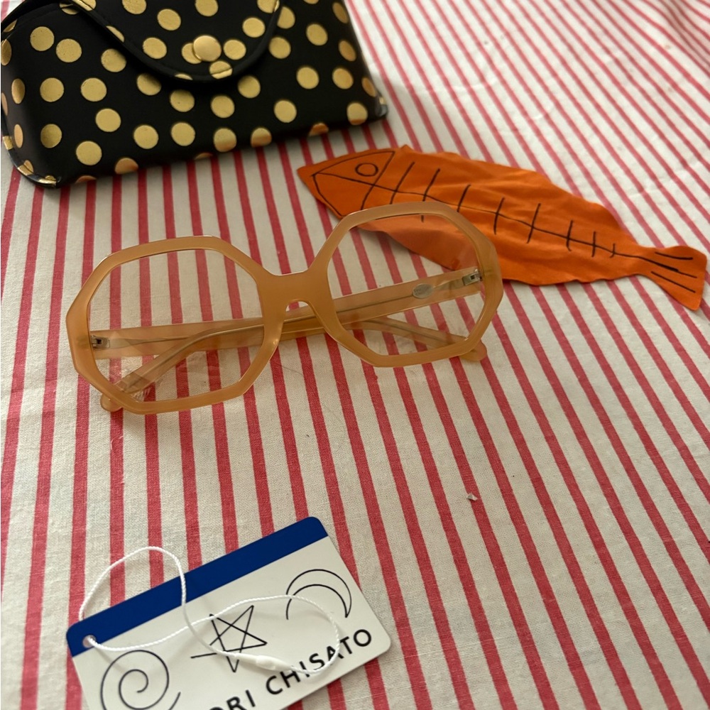 Tsumori Chisato Octagonal Glasses with Polka Dot Case - Picture 6 of 14